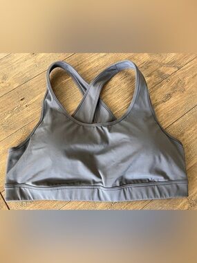 Ideology Charcoal Wide-Band Crossback Sports Bra